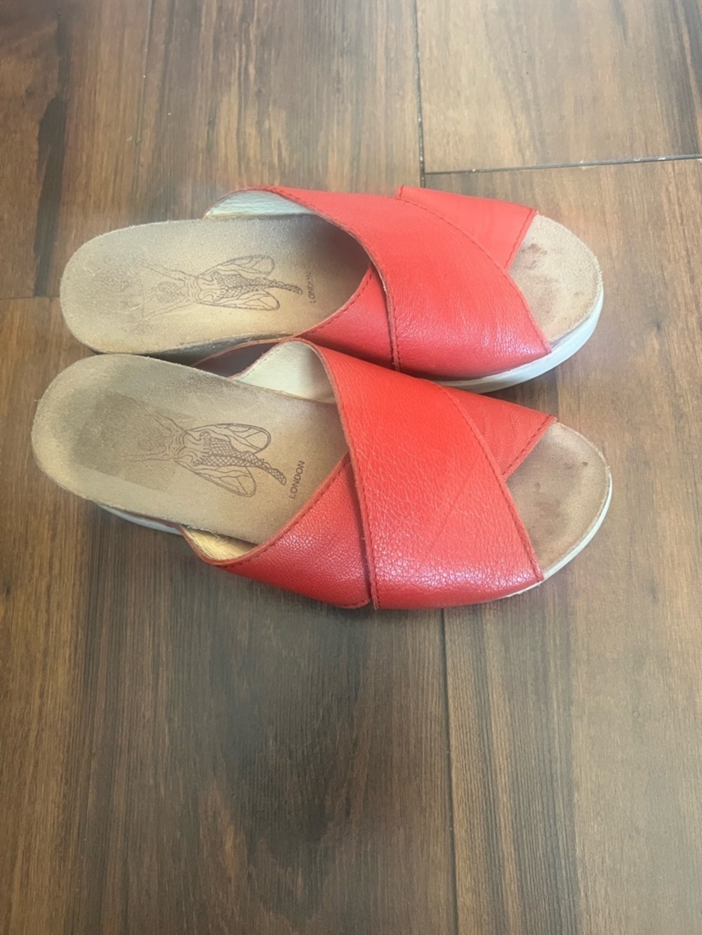Fly London Red Leather Slide Sandals – Size 37 – Comfort Style - Picture 4 of 7